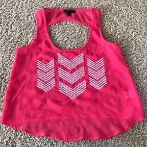 Pink sheer tank top